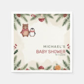 Winter Woodland Baby Shower Napkins スタンダードカクテルナプキン (正面)