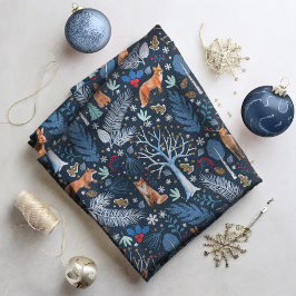 Winter Woodland Blue/金ゴールドID785 ファブリック