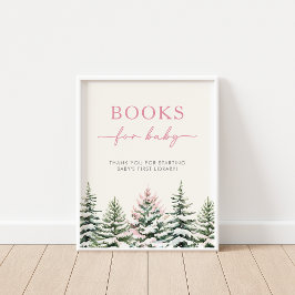 Winter Woodland Books for Baby Sign ポスター