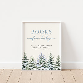 Winter Woodland Books for Baby Sign ポスター