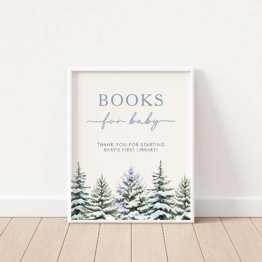 Winter Woodland Books for Baby Sign ポスター