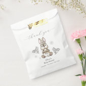Winter Woodland Bunny Ice Skate Baby Shower フェイバーバッグ (封をした状態)