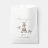 Winter Woodland Bunny Ice Skate Baby Shower フェイバーバッグ (正面)