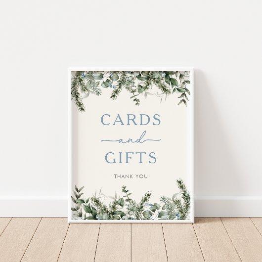 Winter Woodland Cards & Gifts Sign ポスター