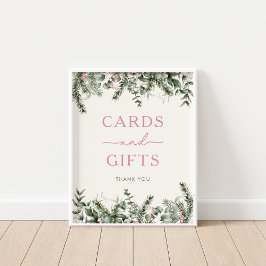 Winter Woodland Cards & Gifts Sign ポスター
