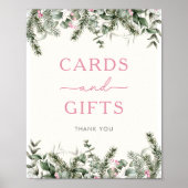 Winter Woodland Cards & Gifts Sign ポスター (正面)