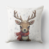 Winter Woodland Deer Pillow クッション (正面)