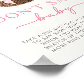 Winter Woodland Don't Say Baby Shower Game Sign ポスター (角)