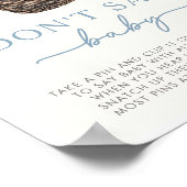 Winter Woodland Don't Say Baby Shower Game Sign ポスター (角)