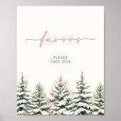 Winter Woodland Favors Sign ポスター (正面)