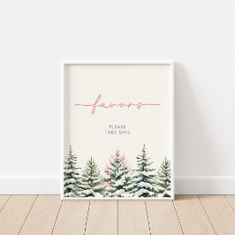 Winter Woodland Favors Sign ポスター