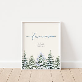 Winter Woodland Favors Sign ポスター