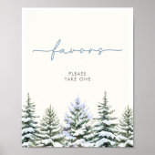 Winter Woodland Favors Sign ポスター (正面)