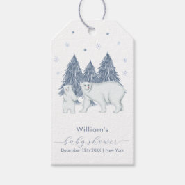 Winter Woodland Forest Polar Bear Baby Shower  ギフトタグ