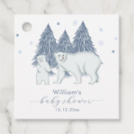 Winter Woodland Forest Polar Bear Baby Shower  フェイバータグ