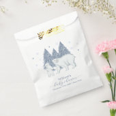 Winter Woodland Forest Polar Bear Baby Shower フェイバーバッグ (封をした状態)
