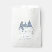 Winter Woodland Forest Polar Bear Baby Shower フェイバーバッグ (正面)