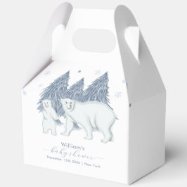 Winter Woodland Forest Polar Bear Baby Shower  フェイバーボックス