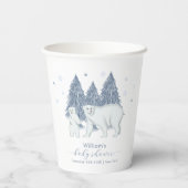 Winter Woodland Forest Polar Bear Baby Shower  紙コップ (裏面)