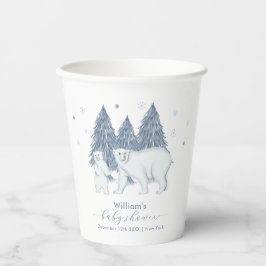 Winter Woodland Forest Polar Bear Baby Shower  紙コップ