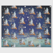 Winter Woodland Fox & Snowman Wrapping Paper  ラッピングペーパー (フラット)