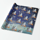 Winter Woodland Fox & Snowman Wrapping Paper  ラッピングペーパー (アンロールド)