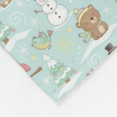 Winter Woodland Friends – Cute Holiday Pattern フリースブランケット (角)