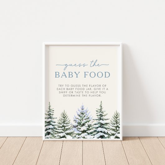 Winter Woodland Guess the Baby Food Game Sign ポスター