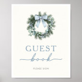Winter Woodland Guest Book Sign ポスター (正面)
