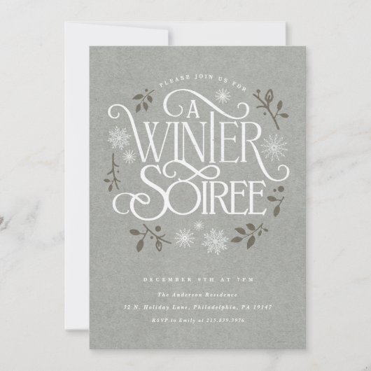 Winter Woodland Holiday Soiree Invitation 招待状 (正面)