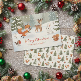 Winter Woodland Merry Christmas Forest Animals シーズンカード