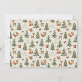 Winter Woodland Merry Christmas Forest Animals シーズンカード (裏面)
