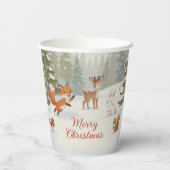 Winter Woodland Merry Christmas Forest Animals 紙コップ (裏面)
