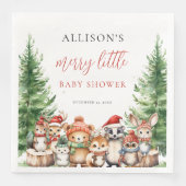 Winter Woodland Merry Little Christmas Baby Shower (正面)