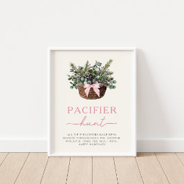 Winter Woodland Pacifier Hunt Game Sign ポスター