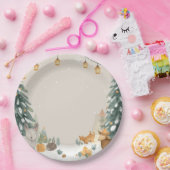 Winter Woodland Paper Plates – Snowy Pine Trees ペーパープレート (パーティー)
