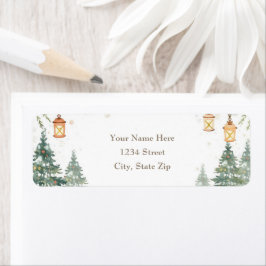 Winter Woodland Return Address Labels – Snowfall ラベル
