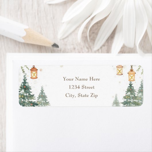 Winter Woodland Return Address Labels – Snowfall ラベル (インサイチュ)