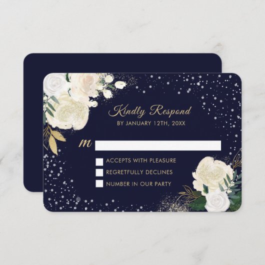 Winter Woodland RSVPカード (正面/裏面)