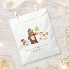 Winter Woodland Teddy Bear Snowman Baby Shower フェイバーバッグ