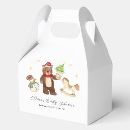 Winter Woodland Teddy Bear Snowman Baby Shower フェイバーボックス