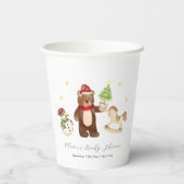 Winter Woodland Teddy Bear Snowman Baby Shower 紙コップ (裏面)