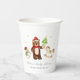 Winter Woodland Teddy Bear Snowman Baby Shower 紙コップ