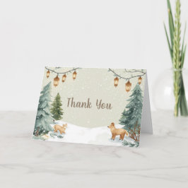 Winter Woodland Thank You Card – Snowy Trees サンキューカード
