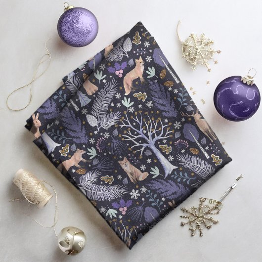 Winter Woodland Violet/金ゴールドID785 ファブリック