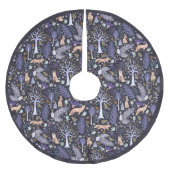 Winter Woodland Violet/金ゴールドID785 ブラッシュドポリエステルツリースカート (正面)