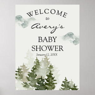 Winter Woodland Welcome Signポスター ポスター