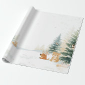 Winter Woodland Wrapping Paper – Snowy Pines ラッピングペーパー (アンロールド)