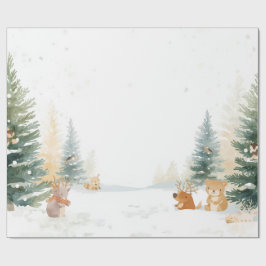 Winter Woodland Wrapping Paper – Snowy Pines ラッピングペーパー