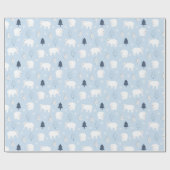 Winter Woods Polar Bears ラッピングペーパー (フラット)